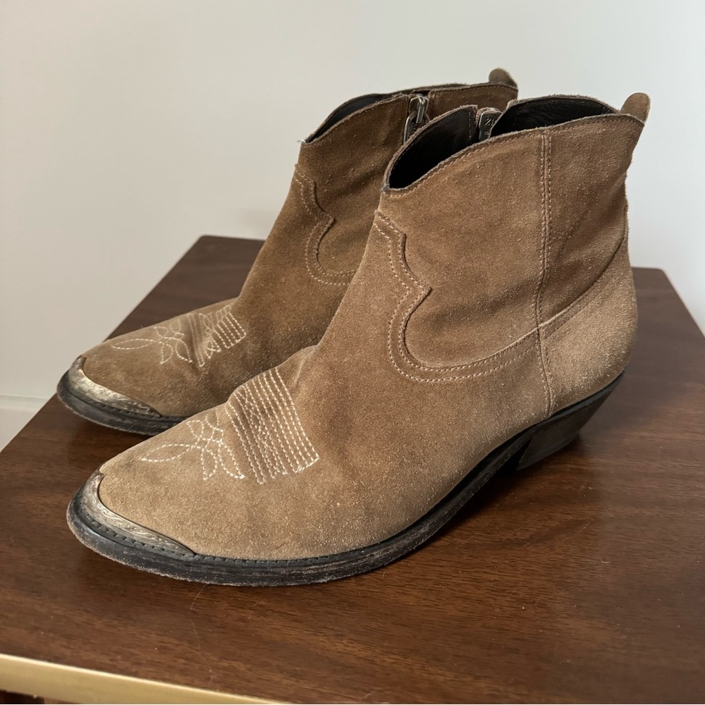 GOLDEN GOOSE SUEDE WESTERN BOOT